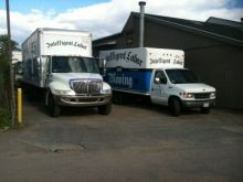 Moving trucks at our warehouse in Cambridge